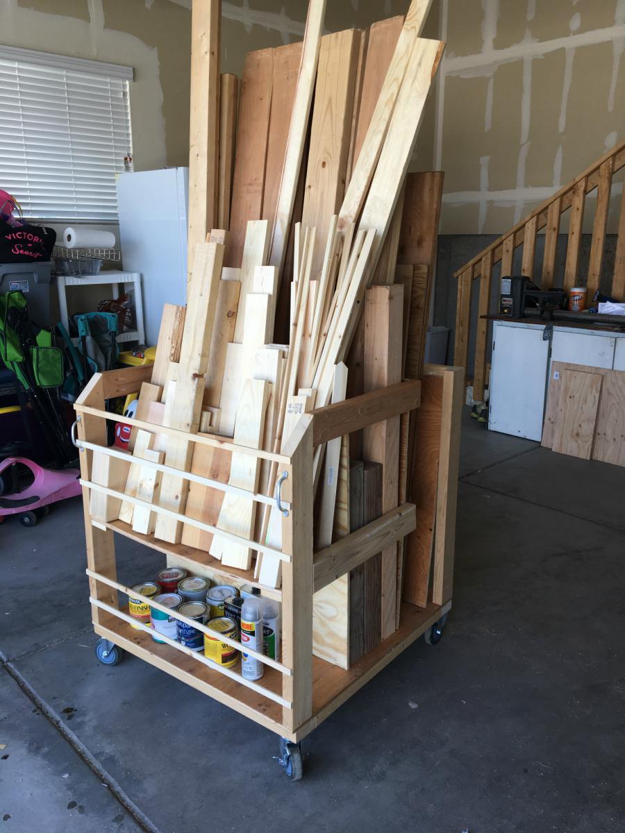 DIY Lumber Storage Cart - Overalls Power Saws - Builds 