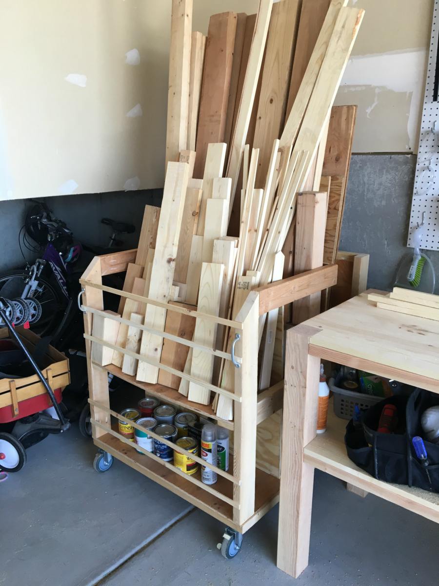 DIY Lumber Storage Cart - Overalls Power Saws - Builds 