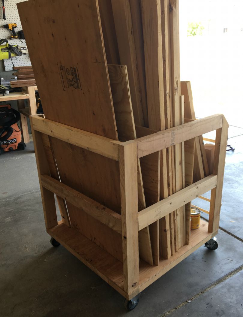 DIY Lumber Storage Cart - Overalls Power Saws - Builds 